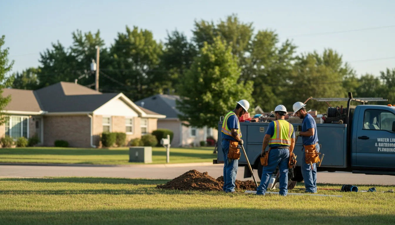 Residential water line and bathroom plumbing service in Walker, KS